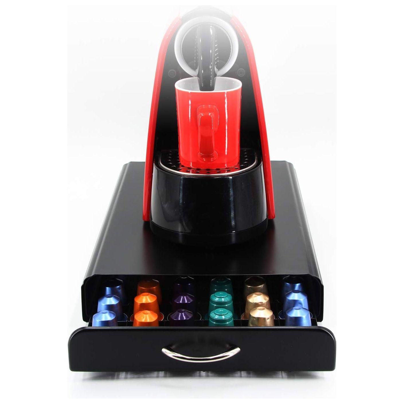 CARLA HOME Coffee Pods Holder Storage Drawer Compatible with 60 Nespresso Pods for Kitchen Storage & Organisation (Black)