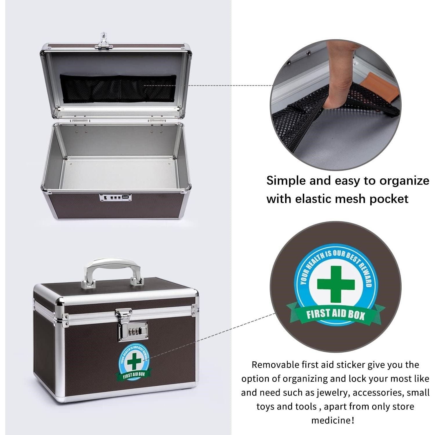 Portable Combination Medicine Box (Coffee/Small)