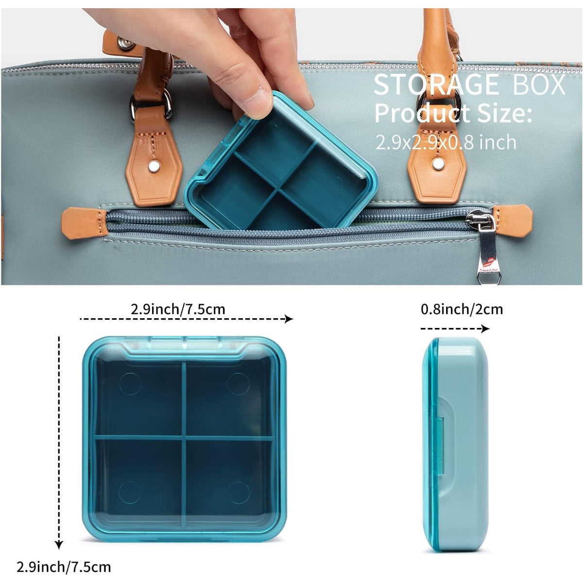 Locking Combination Medicine Box (Blue/Medium)