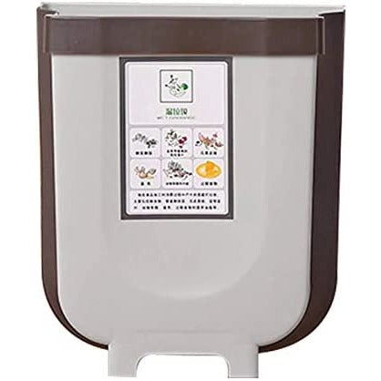 Hanging Trash Can Collapsible Small Garbage Waste Bin for Kitchen Cabinet Door (Grey)