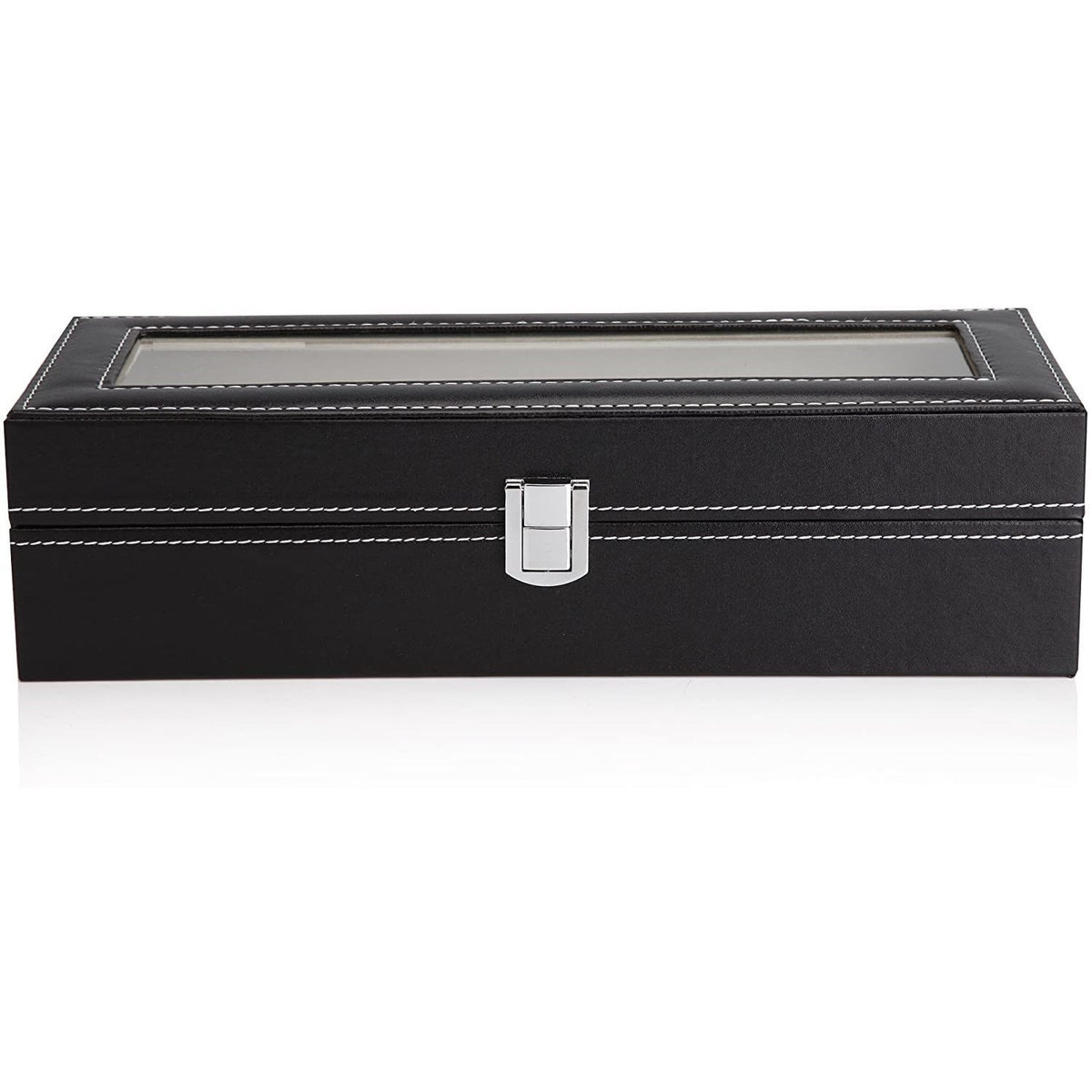 Black PU Leather Watch Organizer Display Storage Box Cases for Men & Women (6 slots)