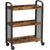 Rustic Brown Kitchen Trolley Rolling Cart with Steel Structure (66 x 26 x 85 cm)