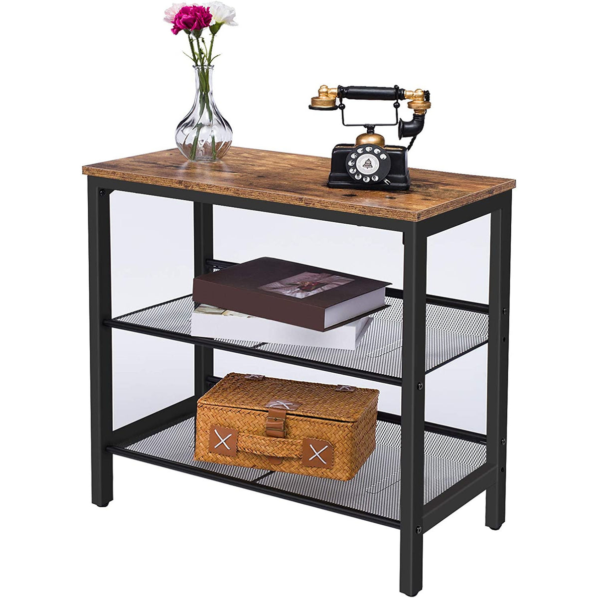 2-Tier Shoe Rack, Industrial Shoe Organizer Storage Bench