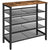 5-Tier Shoe Rack, Industrial Shoe Organizer Storage Bench