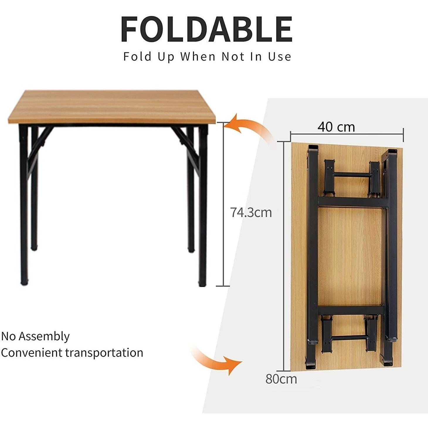 Sturdy and Heavy Duty Foldable Office Computer Desk (Teak, 80cm)