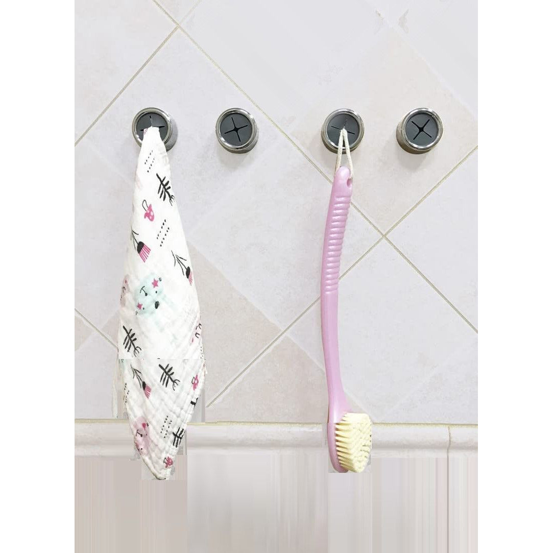 3 Pack Self Adhesive Round Towel Hooks for Kitchen and Bathroom