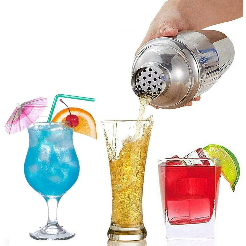 Steel Shaker Cocktail Bar Set Kit with 13 Pieces Bar Utensils