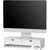 White Monitor Stand Desk Organizer with 2 Drawers