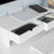 White Monitor Stand Desk Organizer with 2 Drawers