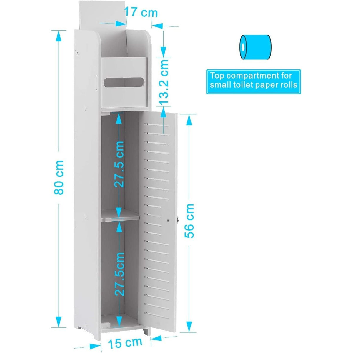 Toilet Paper Roll Holder for Bathroom (White, 80 cm)