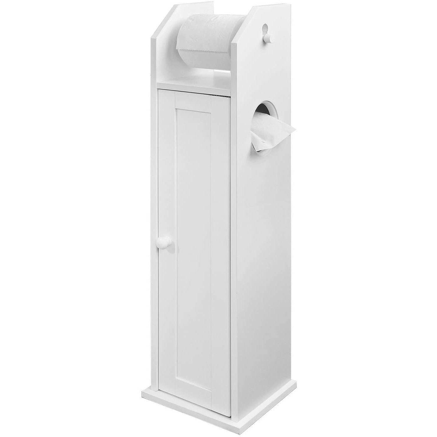 Toilet Paper Holder with Storage, Freestanding Cabinet, Toilet Brush Holder and Toilet Paper Dispenser