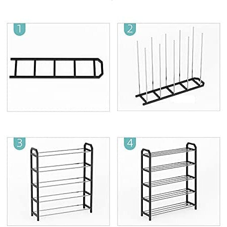 4 tier Shoe Rack Storage Organiser (White)