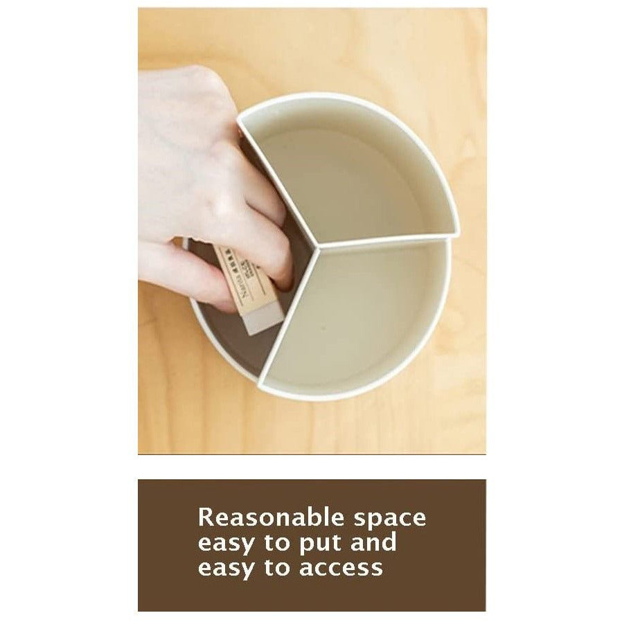 360 degree rotating multi-functional pen holder with 3 separate layer for office desk organiser (Grey)