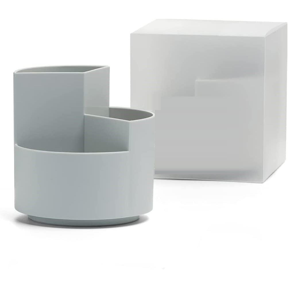 360 degree rotating multi-functional pen holder with 3 separate layer for office desk organiser (Grey)