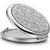 Mini Small Diamond 1X/2X Magnifying Round Metal Pocket Makeup Mirror (Silver)