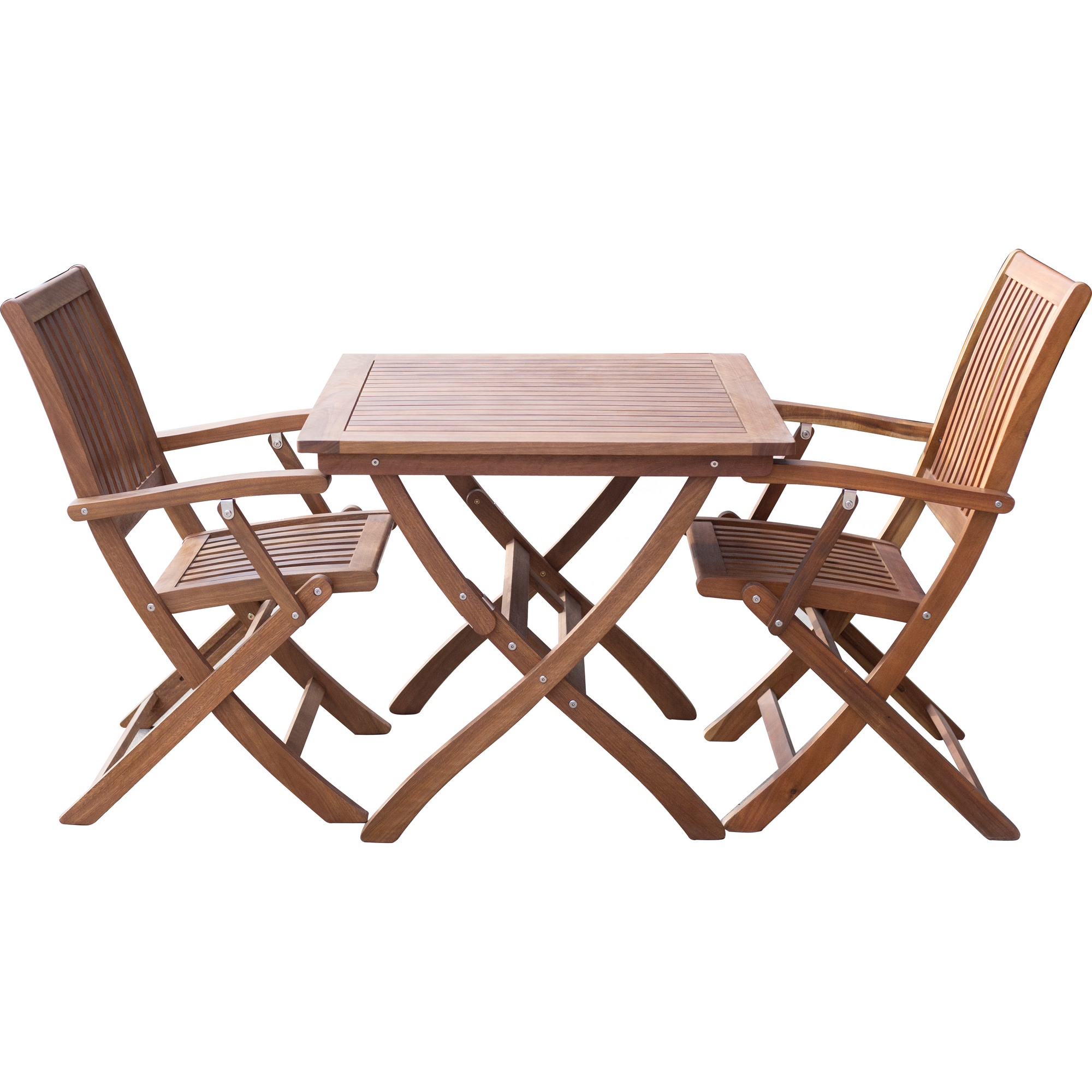 Maculata folding table and 2 armchairs