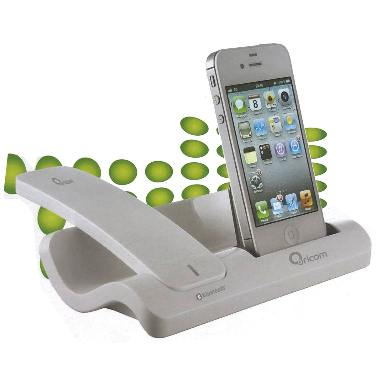 Oricom 30 Pin iPhone 4 4s iPod Charger &amp; Cordless Bluetooth Handset white