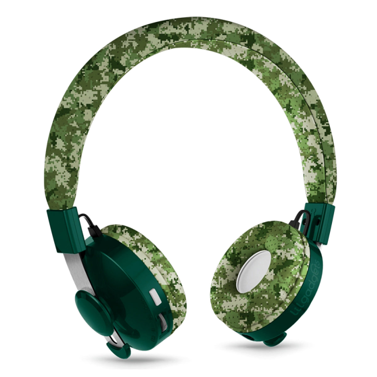 LilGadgets Untangled Pro Premium Children&#39;s Wireless Headphones Green Digital Camo