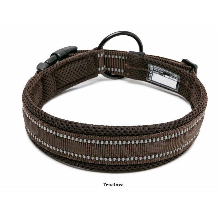 Heavy Duty Reflective Collar Brown M