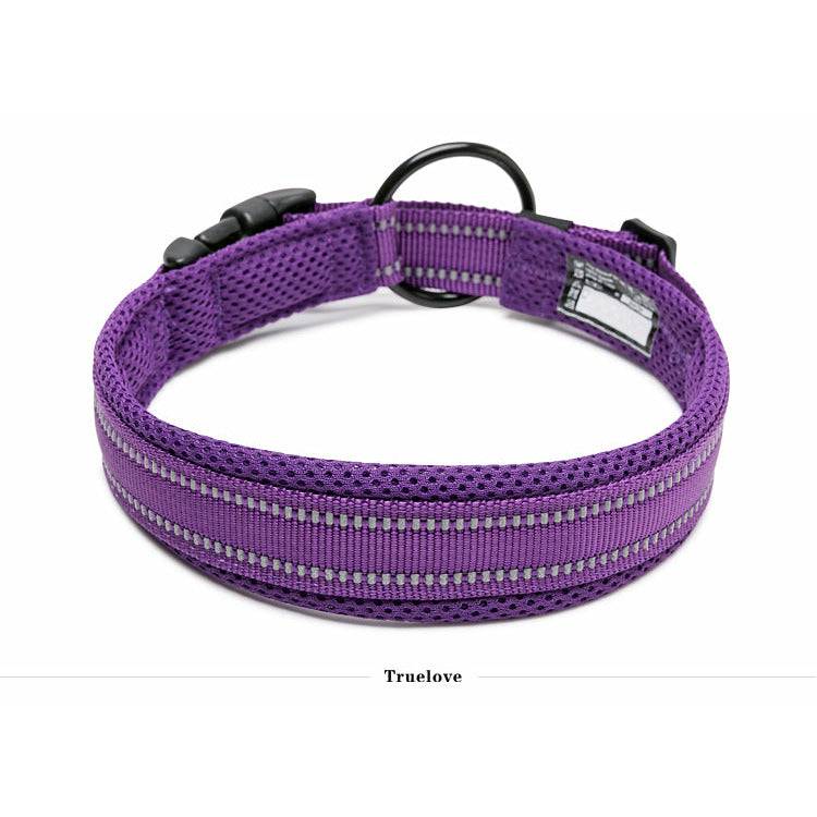 Heavy Duty Reflective Collar Purple L