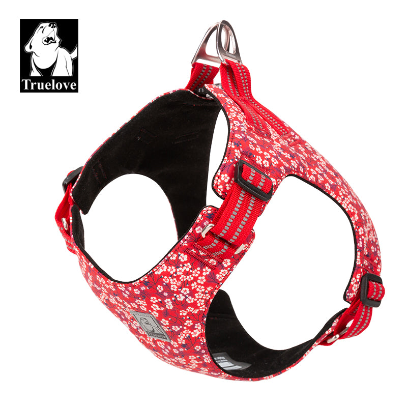 Floral Doggy Harness Red 3XS