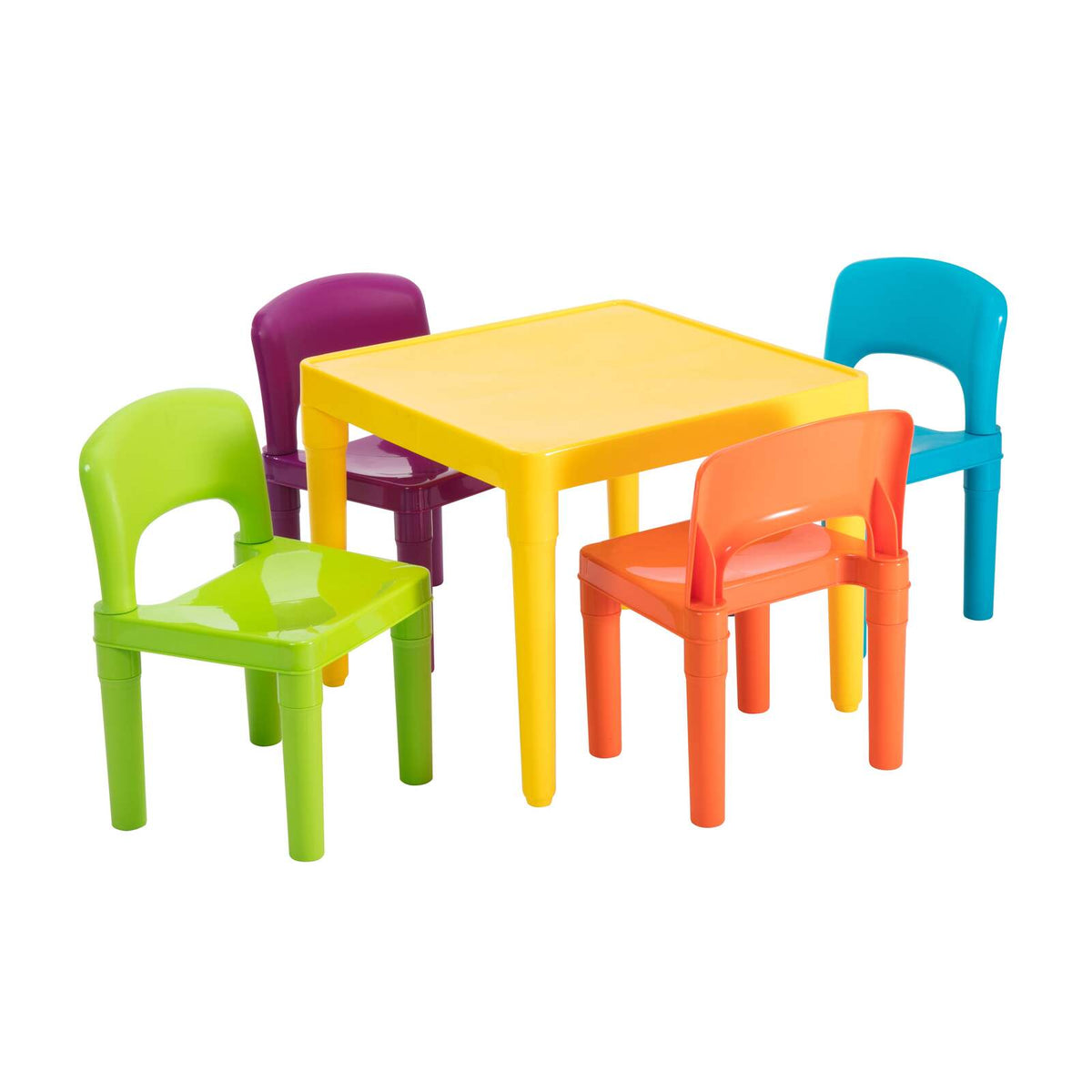 Kids Plastic 5-Piece Table &amp; 4 Chairs Set