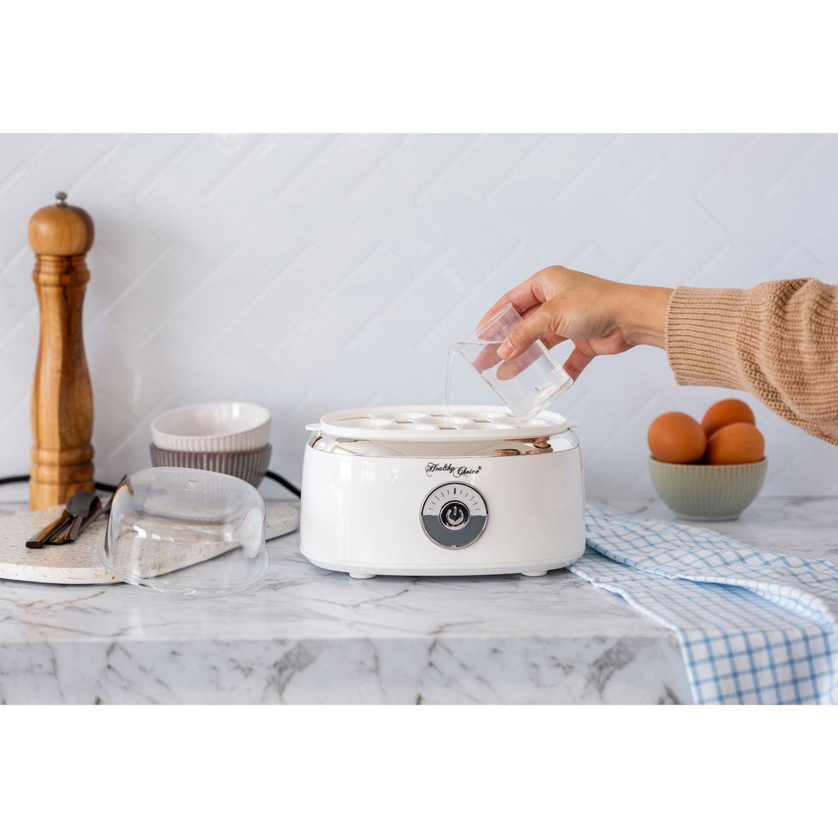 Electric Egg Steamer, Fits 7 Eggs & Cooked Perfectly
