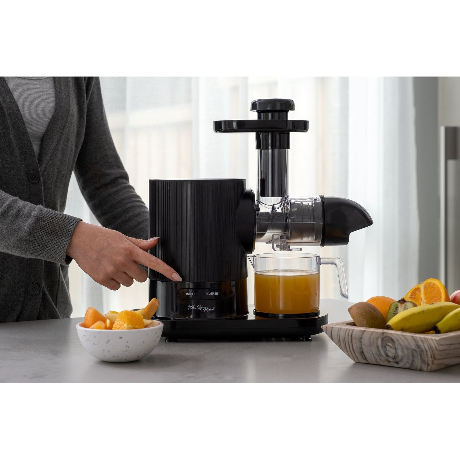 Cold Press Slow Juicer, 150W w/ 500ml Juice & Pulp Containers