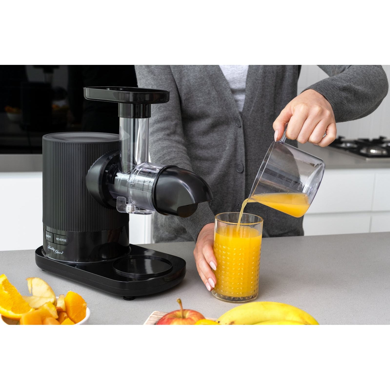 Cold Press Slow Juicer, 150W w/ 500ml Juice & Pulp Containers