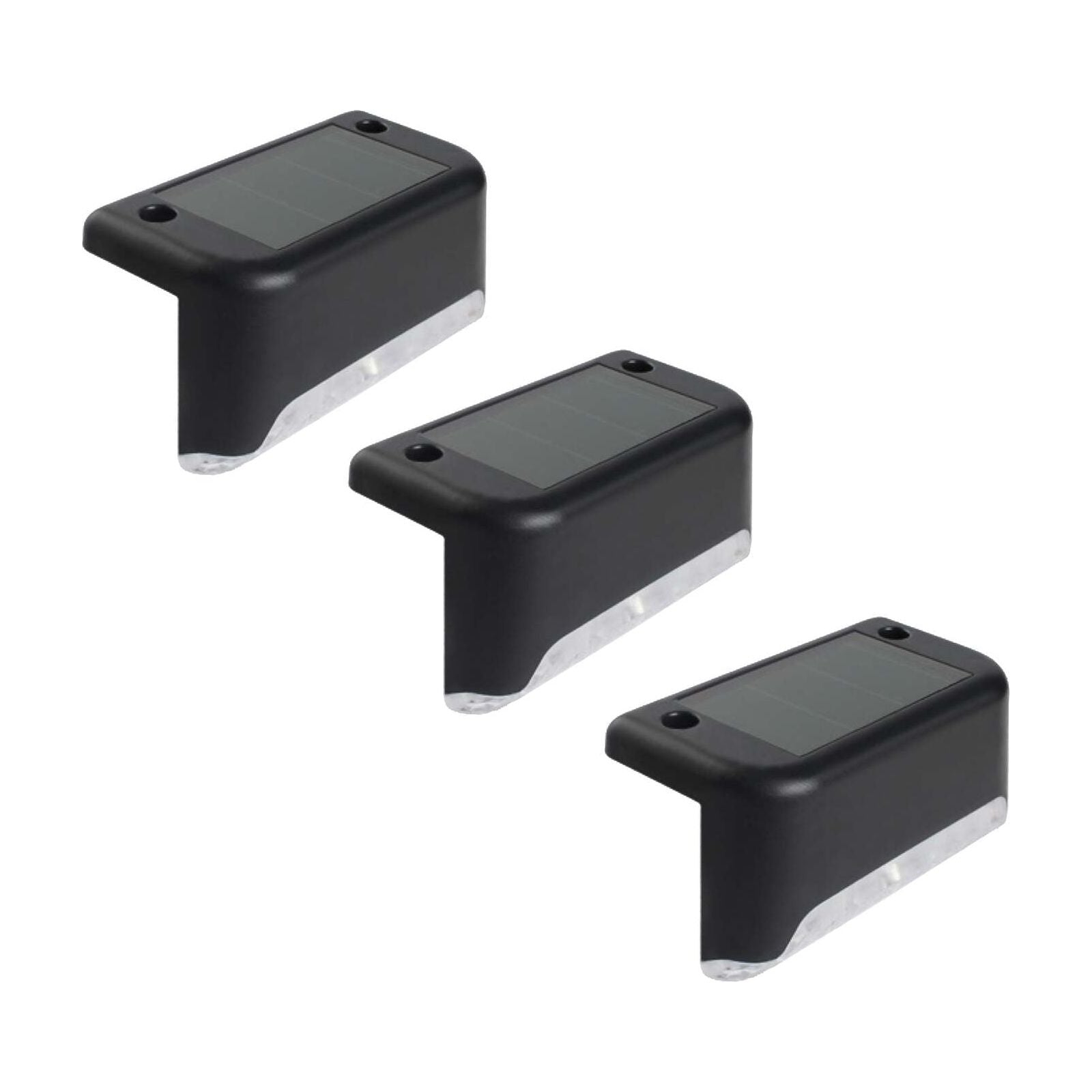 3-Piece Solar Deck Lights Set, Wireless, Waterproof, Warm White Light