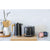 1.7L Kitchen Kettle and 2-Slice Bread Toaster Set in Black with Wood Accents