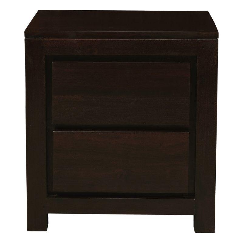 Amsterdam 2 Drawer Bedside Table (Chocolate)