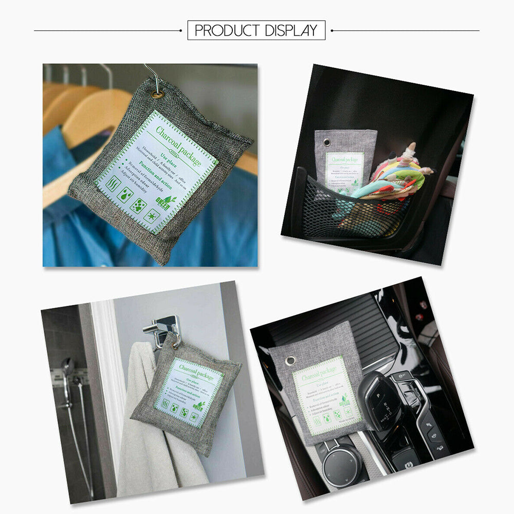 5PCS Air Purifying Bags Activated Bamboo Charcoal Freshener for Car Home Shoes 200g