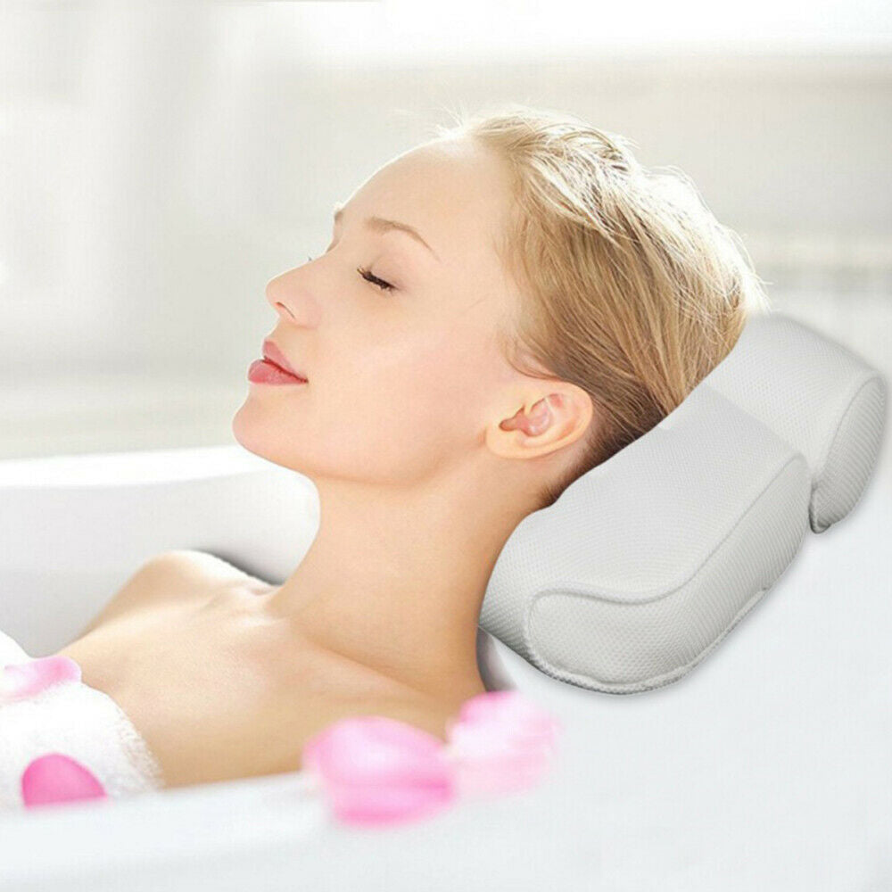 3D Spa Mesh Bath Pillow Neck Back Support Bathtub Tub Cushions