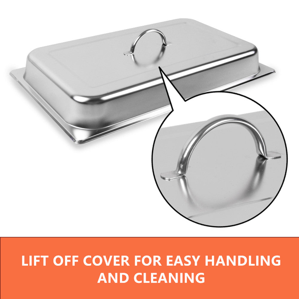 9L Chafing Dish Set Buffet Pan Bain Marie Bow Stainless Steel Food Warmer