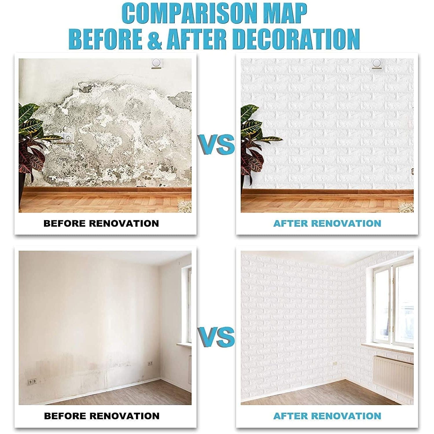 70CMx10M 3D Wall Paper Panel Foam Brick Self Adhesive Waterproof Wallpaper Sticker