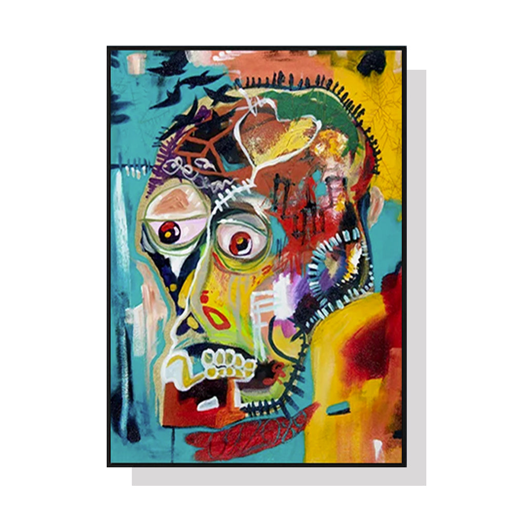 70cmx100cm Pop Art Head Black Frame Canvas Wall Art