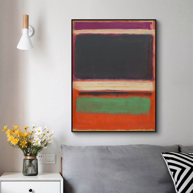 50cmx70cm Black Orange Green By Mark Rothko Black Frame Canvas Wall Art