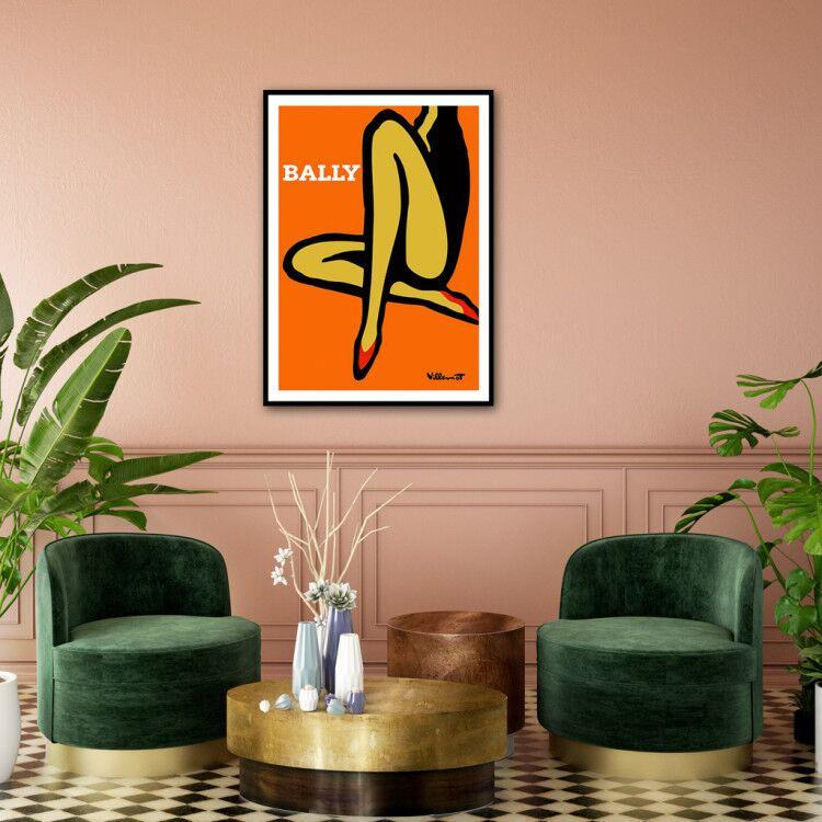 60cmx90cm Orange Legs Black Frame Canvas Wall Art