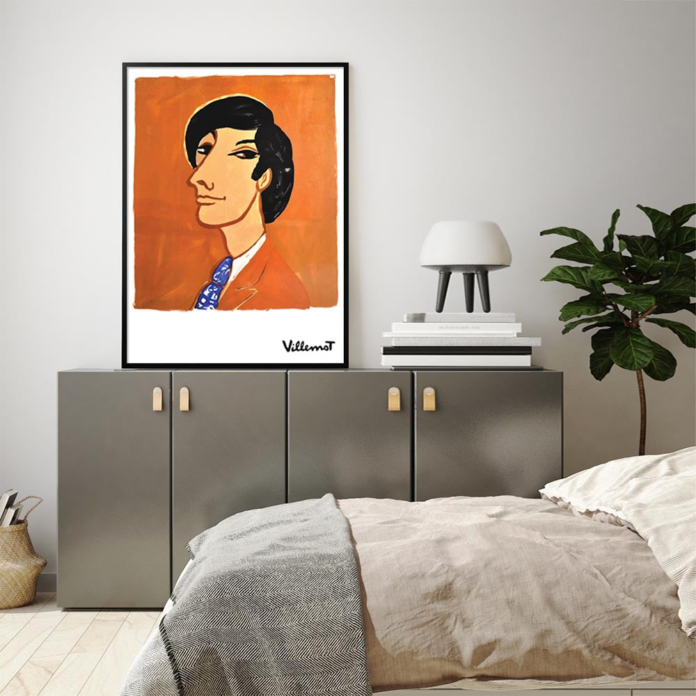 Wall Art 100cmx150cm Villemot 1971 Black Frame Canvas