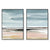 70cmx100cm Pink Beach Landscape 2 Sets Black Frame Canvas Wall Art