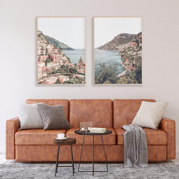 100cmx150cm Italy Positano 2 Sets Wood Frame Canvas Wall Art