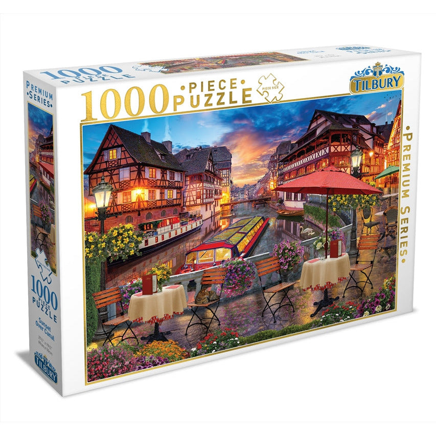 Sunset Over Canal 1000 Piece Puzzle