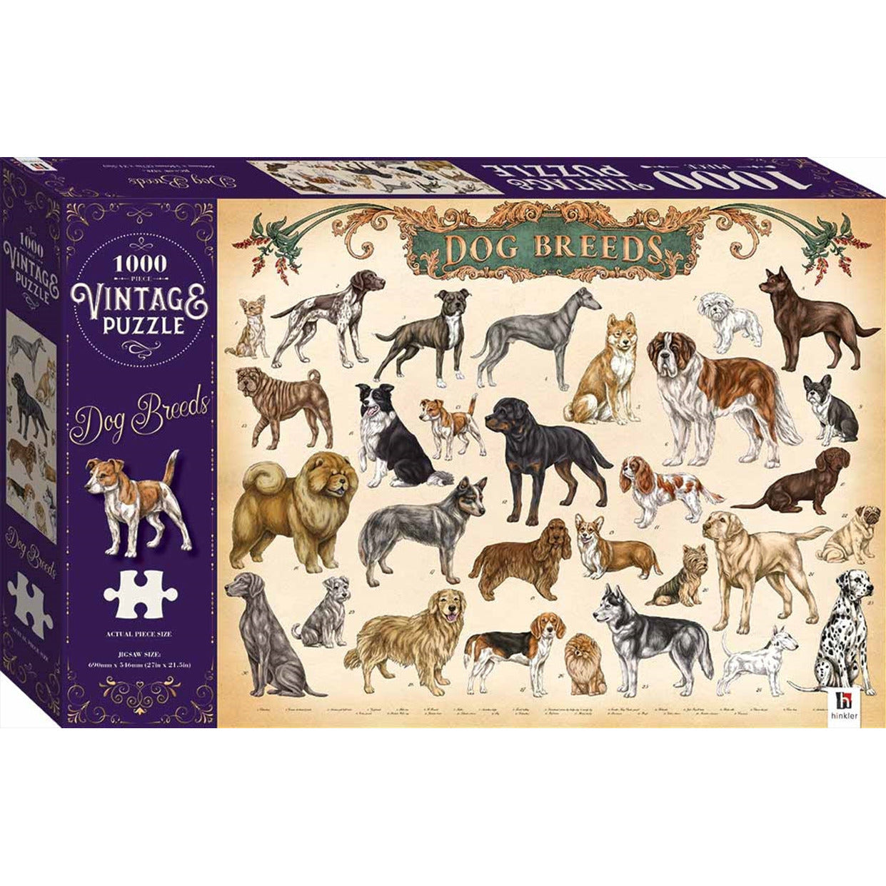 Vintage Puzzle - Dog Breeds 1000 Piece Puzzle