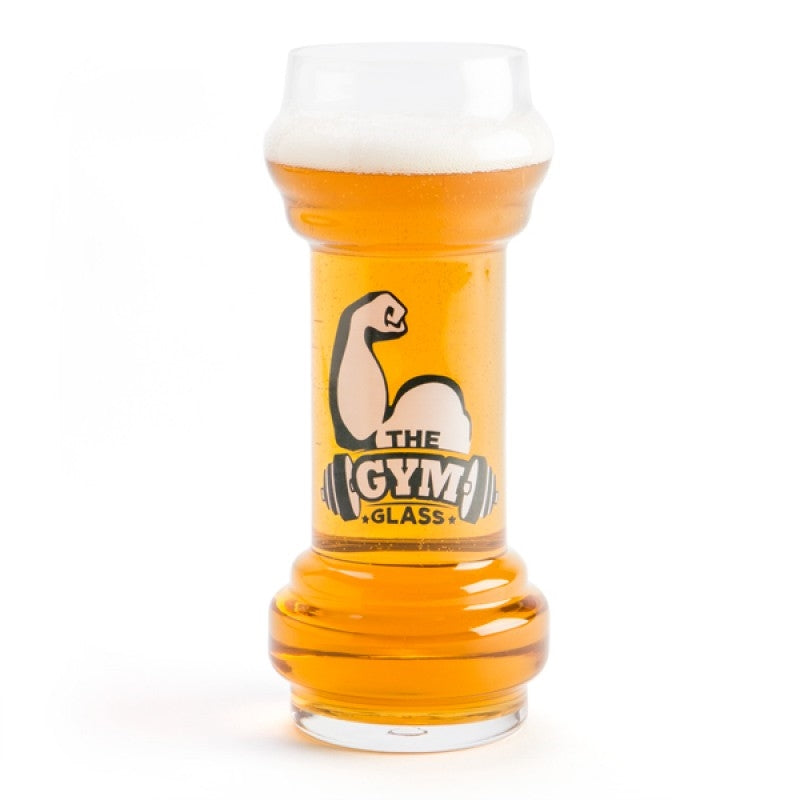 Gym Class Dumbbell Shaped Glass