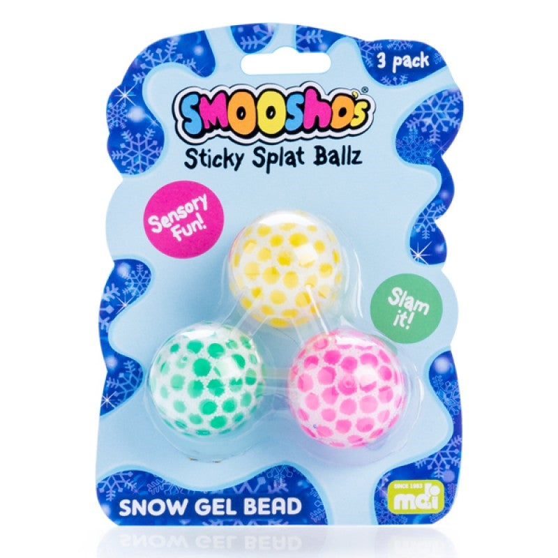 Smoosho&#39;s Snow Gel Bead Sticky Splat Ballz - Set of 3