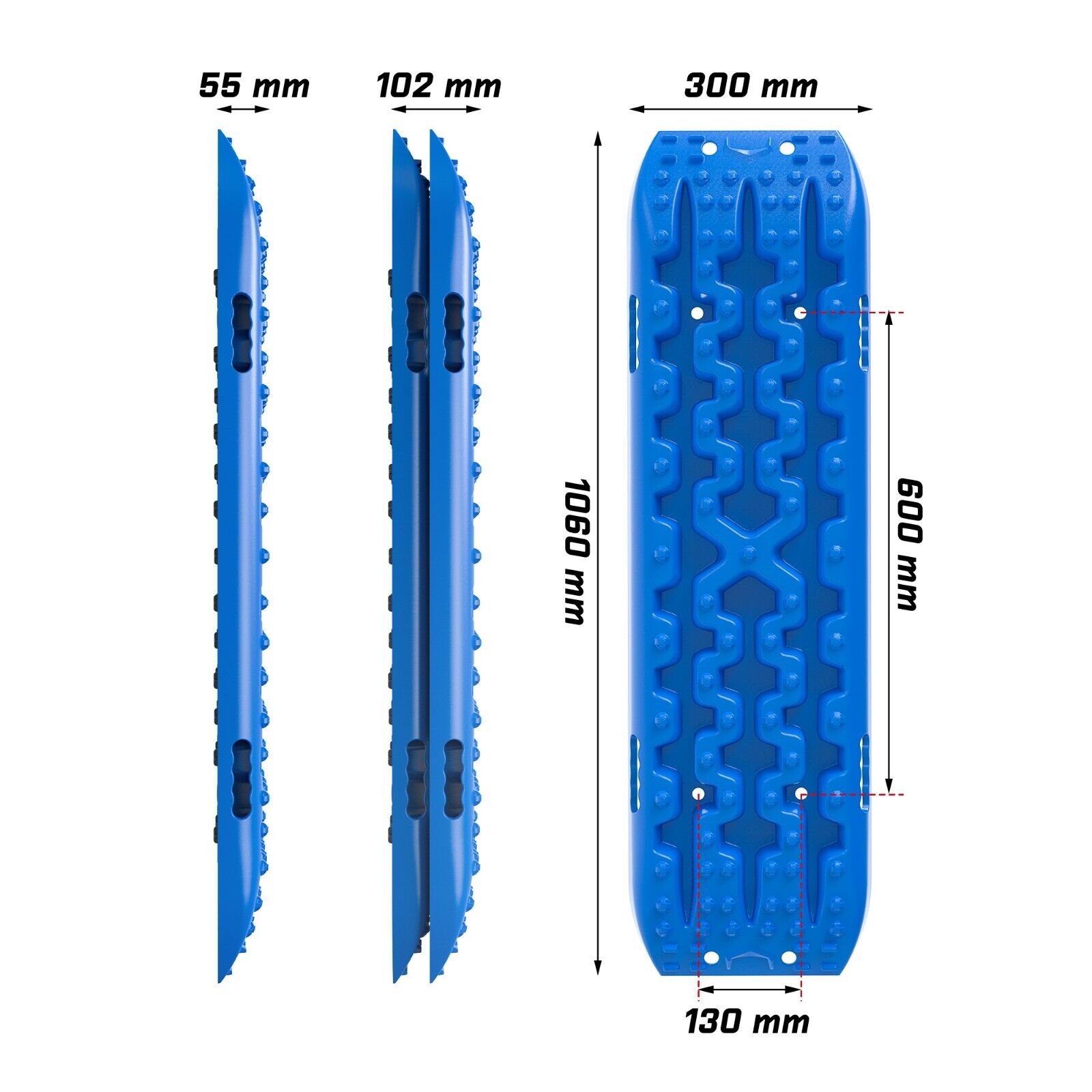 X-BULL Recovery tracks kit Boards 4WD strap mounting 4x4 Sand Snow Car qrange GEN3.0 6pcs blue