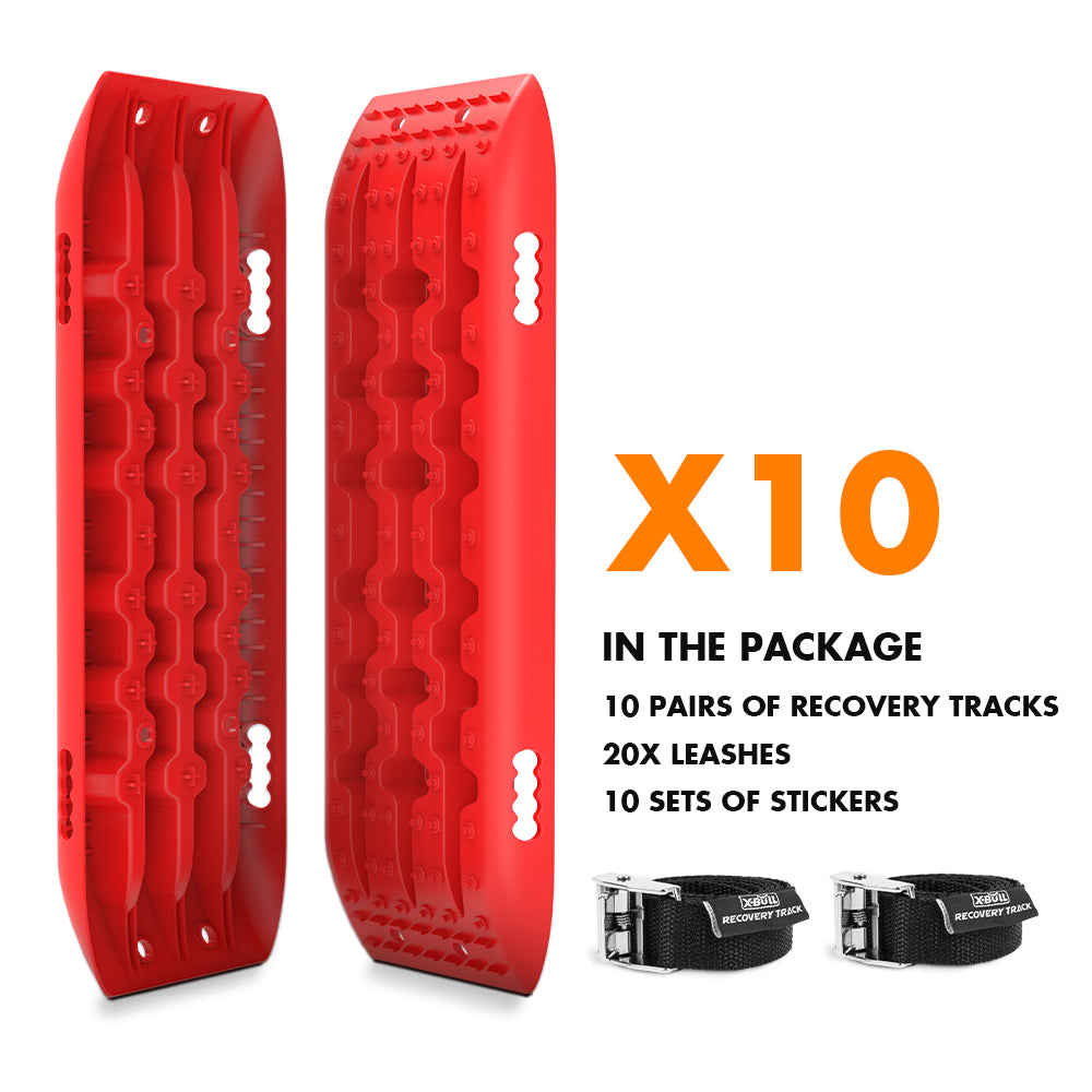 X-BULL 10 Pairs Recovery tracks Boards 10T / Sand tracks/ Mud tracks Gen 2.0 Red