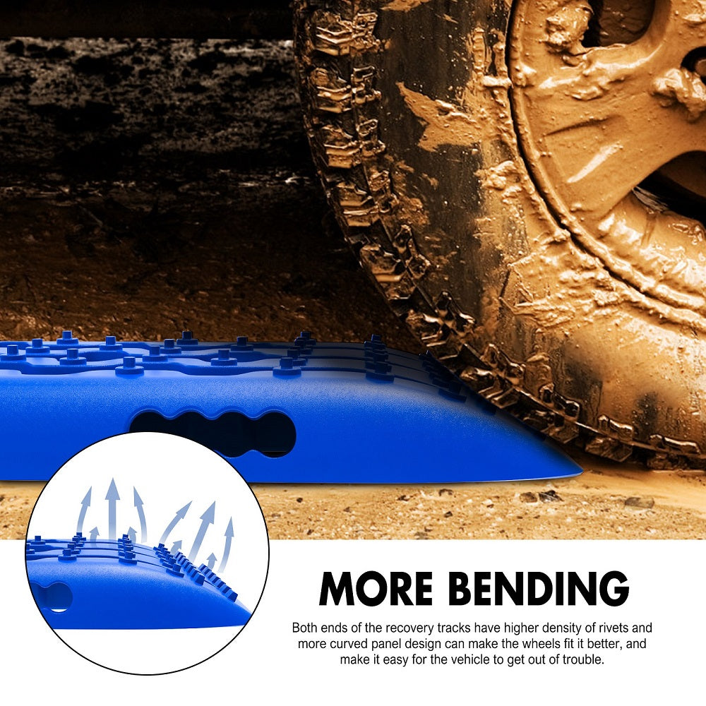 X-BULL 4X4 Recovery tracks 10T 2 Pairs/ Sand tracks/ Mud tracks/  Mounting Bolts Pins Gen 2.0 -Blue