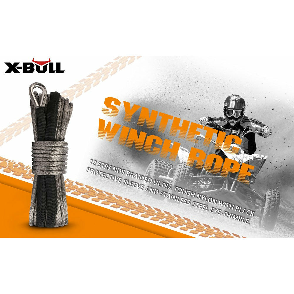 X-BULL Winch Rope 5.5mm x 13m Dyneema Synthetic Rope Tow Recovery Offroad 4wd4x4